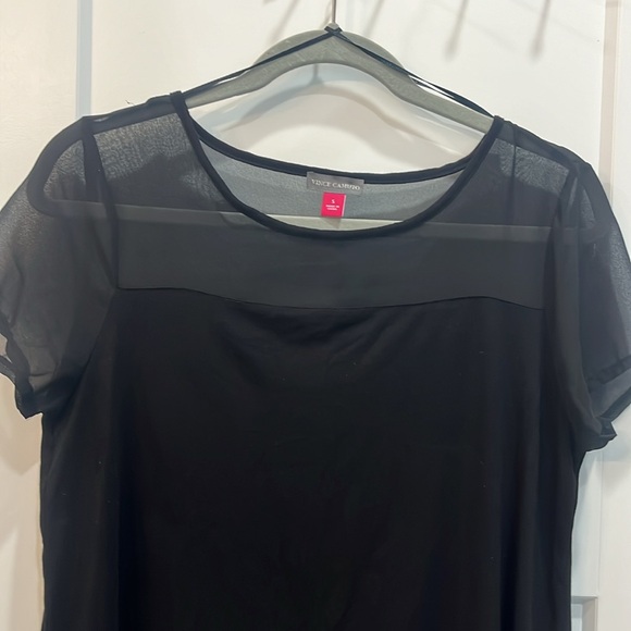 Vince Camuto short sleeve sheer black shirt - Picture 3 of 8